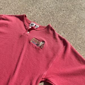 Vintage Taz Looney Tunes Button Shirt Size Medium Streetwear Pink Red Tazmanian